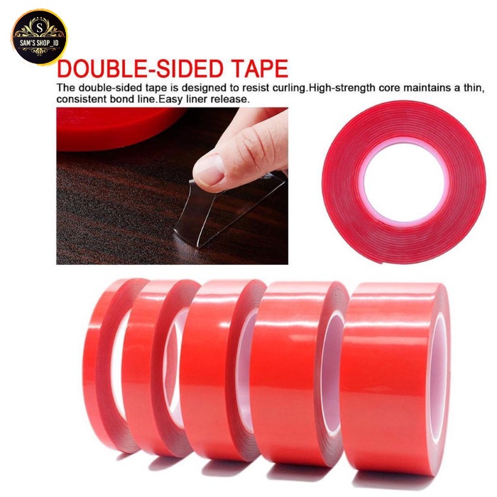 

Double Tape Selotip Bening Transparan Acrylic Panjang 3 Meter