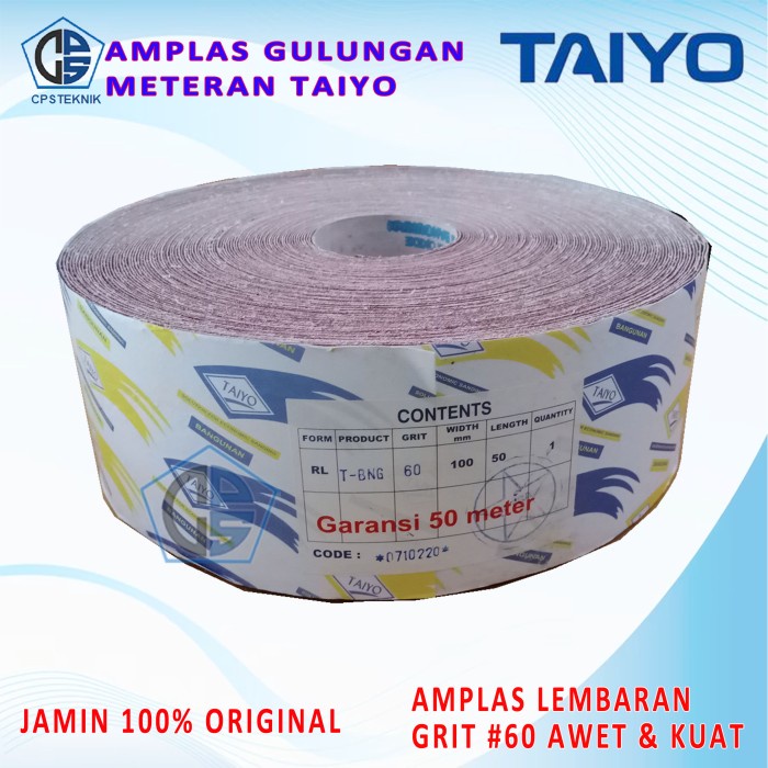 Amplas Roll Grit #60 TAIYO Gulung Roll Amplas Bangunan Meteran