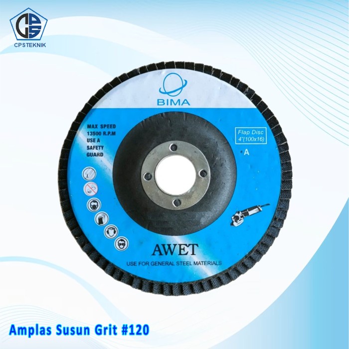 Amplas Susun 4" Bima Grit #A 120 Flap Disk 4 in Amplas Susun