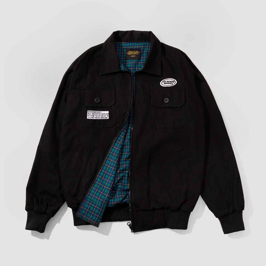 Promo Mega Sale 1.1 // Queen Beer - Canvas Reversible Jacket Dariel Black