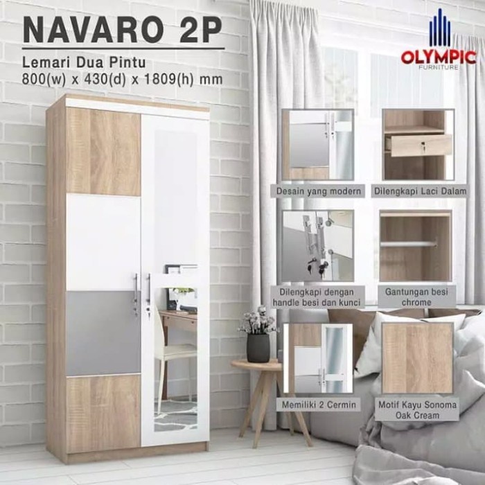 LEMARI 2 PINTU OLYMPIC NAVARO - BANDUNG AREA ONLY