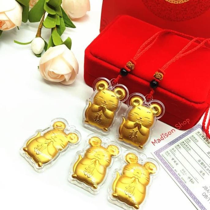 

Best Seller Angpao Tikus Emas 24K Kado Imlek Liontin Emas Kalung Shio Tikus Murah Terbaik