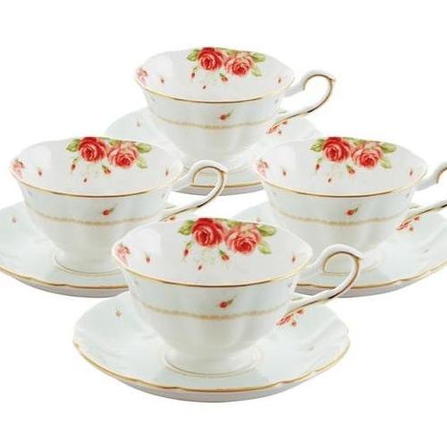St Saint James The Rose Coffee Set 8Pcs Teacup Cangkir Teh Ceramic Cup Chaedorabel