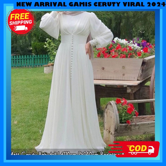 Gamis Terbaru 2024 Lebaran Wanita Import Remaja Gamiis Hari Raya Gemis Rmja Viral Keinian Baju Gamis