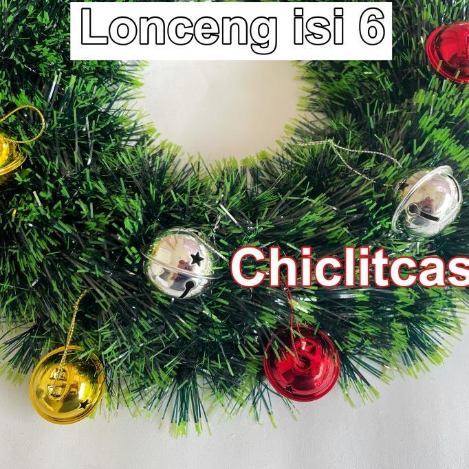 Lonceng Natal Isi 6 / Lonceng Dekorasi Pohon Natal/ Bell Natal Ornamen