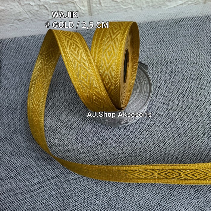 

PITA RENDA GAMIS EMAS PERAK / RENDA BORDIR LEBAR 2,5 CM ISI PER ROLL