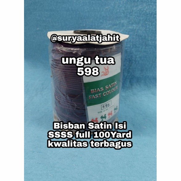 

Bisban Satin Isi SSSS full 100Yard kwalitas terbagus/rol