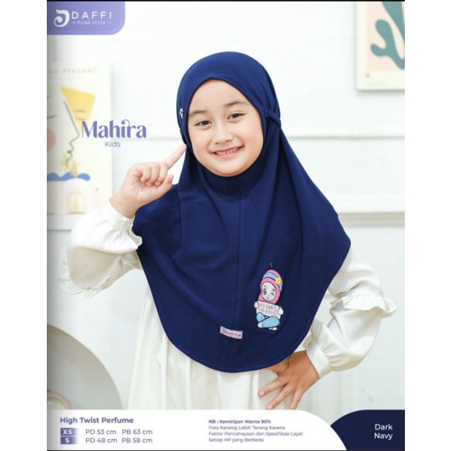 MAHIRA KIDS Daffi Hijab Size S Jilbab Instan Anak Jersey Bordir Muslimah Lucu Bertali Tali Best Seller