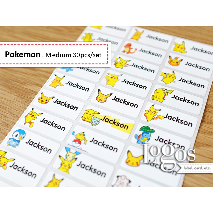 

TERLARIS Pokemon Sticker MEDIUM Name Label Stiker nama pikachu komputer android