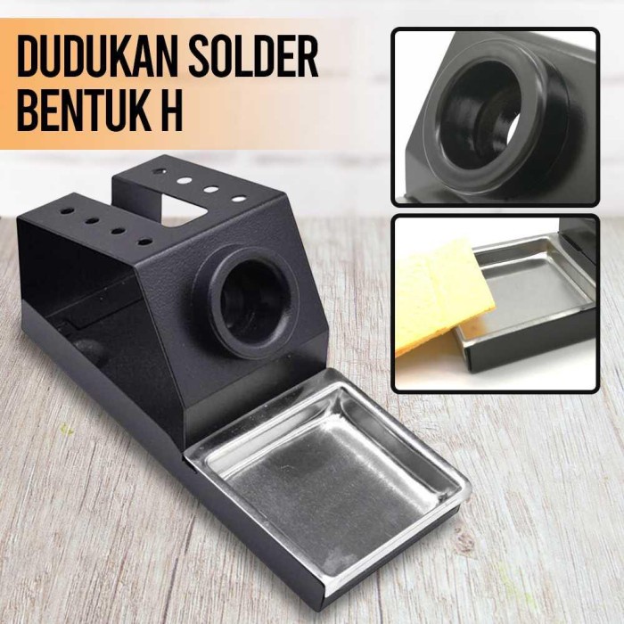 Dudukan Solder bentuk H Screw Hole Sponge Soldering Stand - LISH16