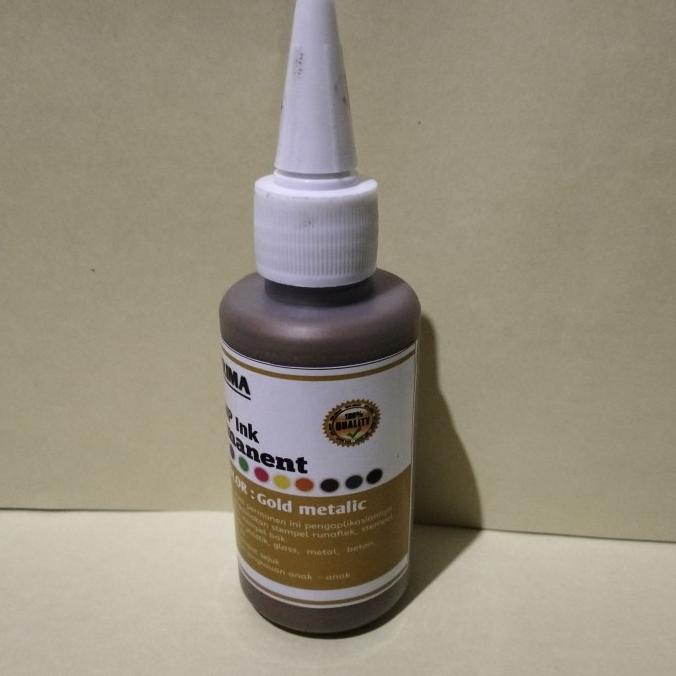 

Tinta stempel permanen Gold/Emas Metalik 100 ml LM