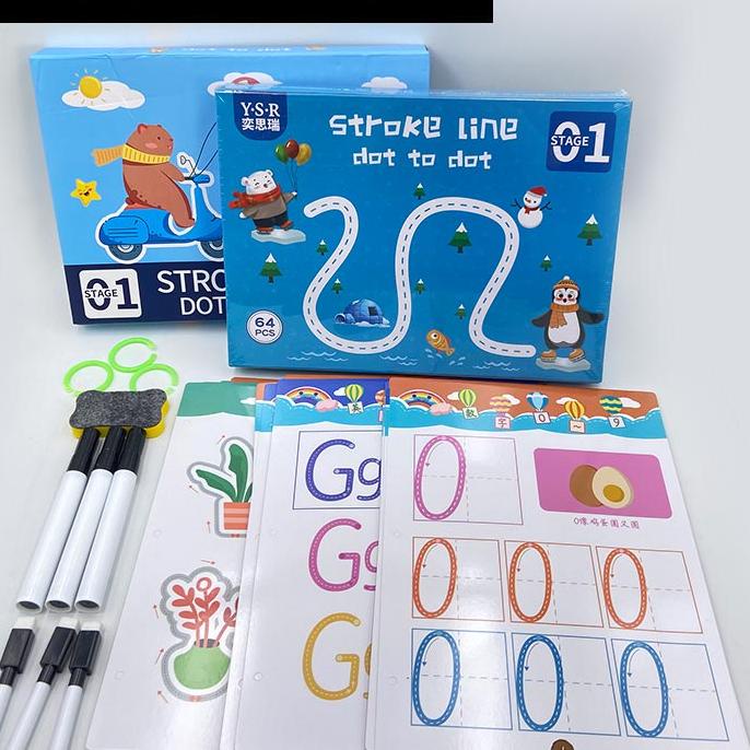 Magic Workbook Worksheet Belajar Mengikuti Garis Tracing Aktifitas Anak 2 3 4 Tahun Belajar Menulis