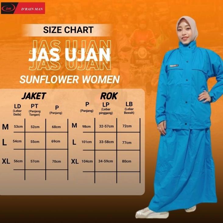 Jas Hujan Sunflower Woman (Bawahan Rok)