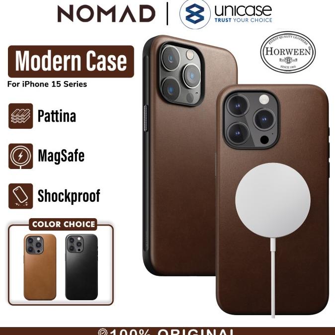 Case 15 Pro Max Plus Nomad Modern Leather Magsafe Cover Casing Terbaik