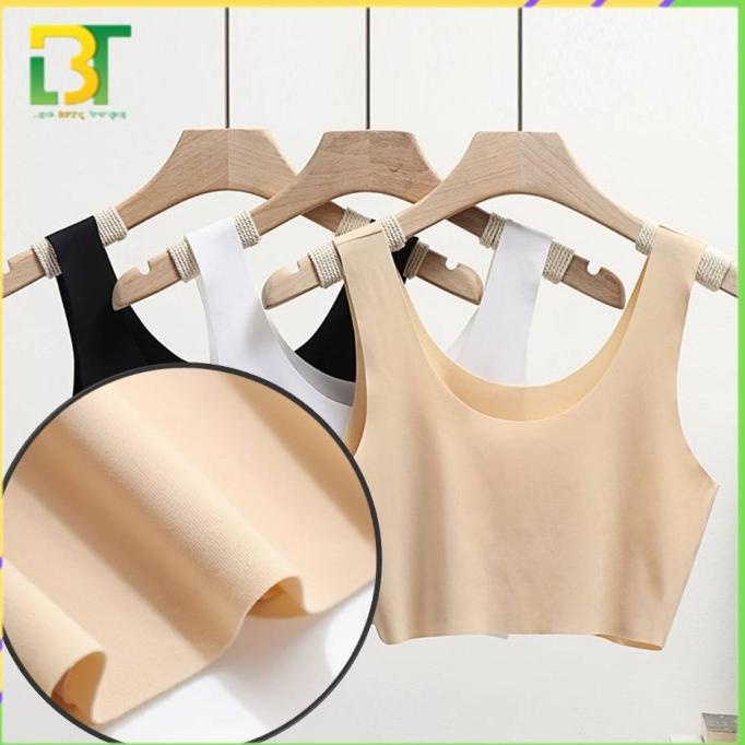 Grosir Singlet Wanita 6571 Motif Polos Tanktop Bra Crop Top Ala Korea
