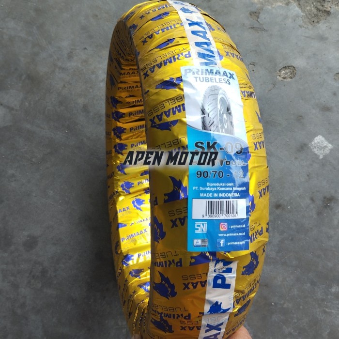 NEW BAN VESPA RING 12 PRIMAX SK 09 TUBELESS SNI ORIGINAL TERBARU