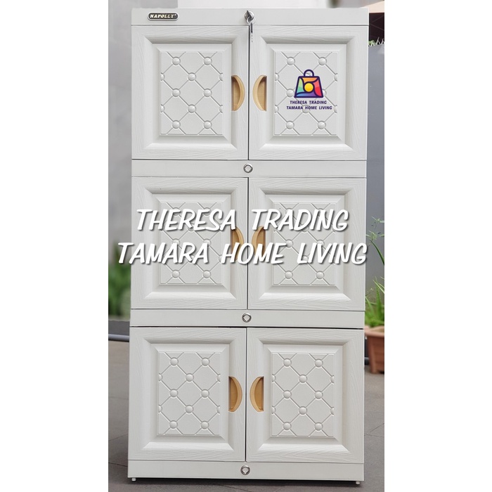 LEMARI PLASTIK PAKAIAN NAPOLLY MCAB 3 SUSUN 3 EXCLUSIVE DESIGN + KUNCI