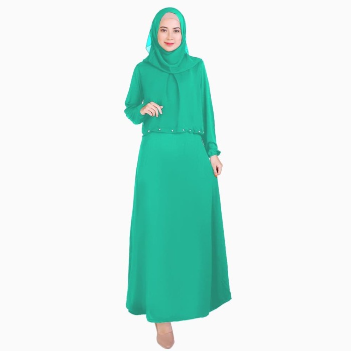 Dress Gamis Syahri Lengan Panjang Sifon Mote - Jfashion Sifon Mote Ready