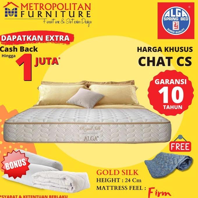 Kasur Springbed ALGA Gold Silk Spring bed matras 160 x 200