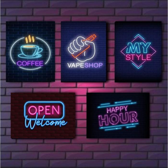 Hiasan dinding ruang tamu tulisan efek neon dekorasi kamar tidur pria Berkualitas