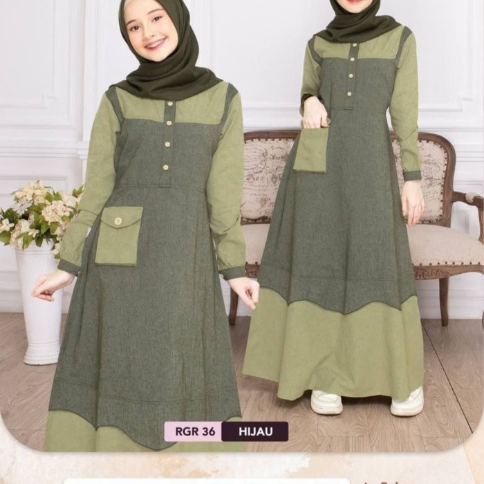Gamis remaja rauna rgr 36 hijau