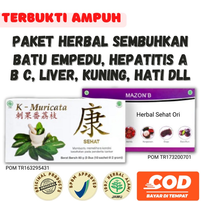 

Obat Herbal Batu Empedu, Hepatitis A B C, Liver Mazon B dan K Muricata