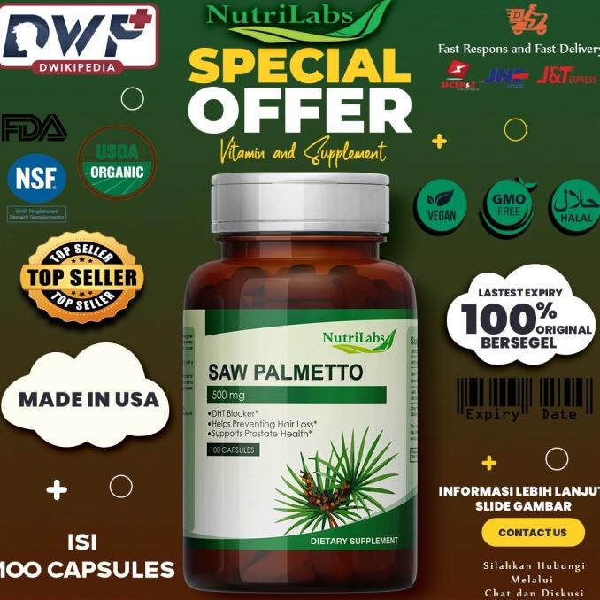 

Nutrilabs Saw Palmetto 500 mg isi 100 (Finastride Herbal DHT Blocker)