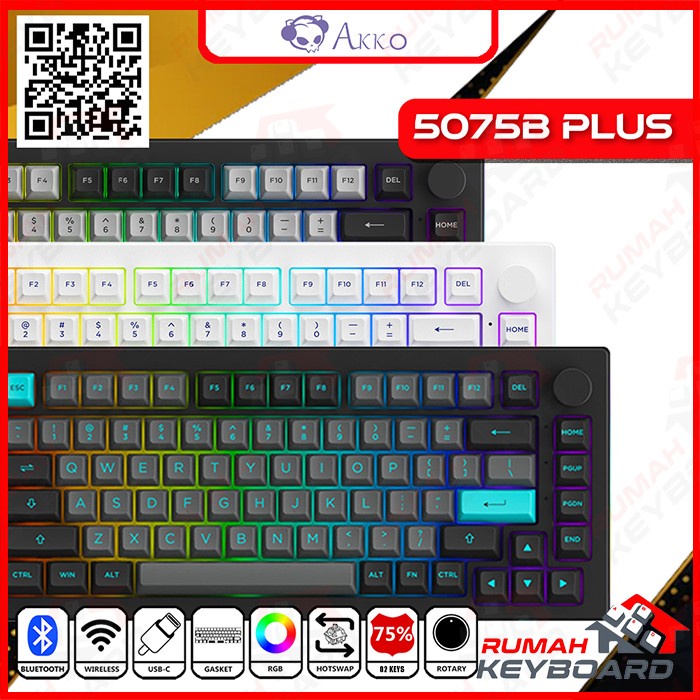 MECHANICAL KEYBOARD - AKKO 5075B PLUS - 3 MODE - 75% - RGB - GASKET