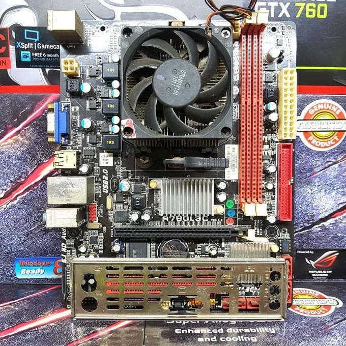 Paket Motherboard mobo Amd Am3 DDR3 + processor Athlon X250 + Fan