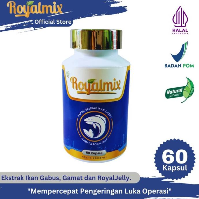 

Royalmix Herbal Pil Albumin Ekstrak Ikan Gabus, Gamat dan Royal Jelly