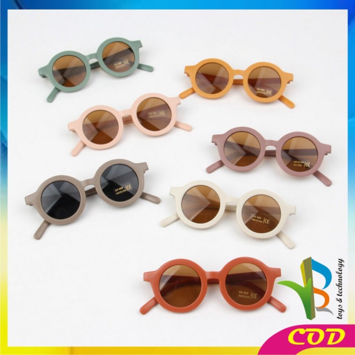 Best Seller Rb-C670 Kacamata Hitam Anak Perempuan Bingkai Bulat Unisex / Kaca Mata Gratis Ongkir