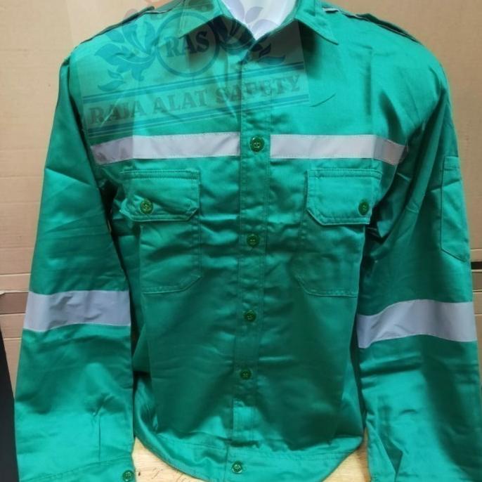 Wearpack Safety Putih / Seragam Proyek Tambang / Baju Kerja Safety