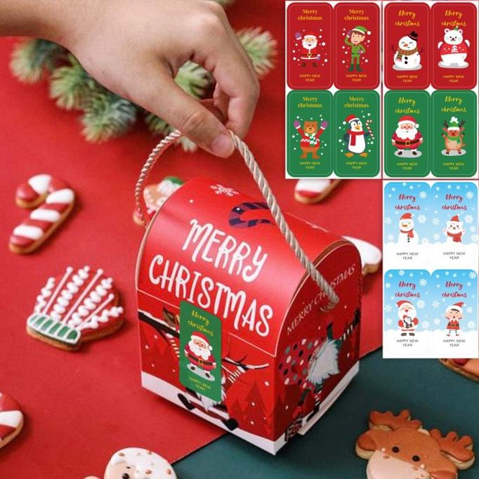 

Produk Unggulan] Sticker Label Merry Christmas Eve Stiker Selamat Natal KOTAK 3X6 cm