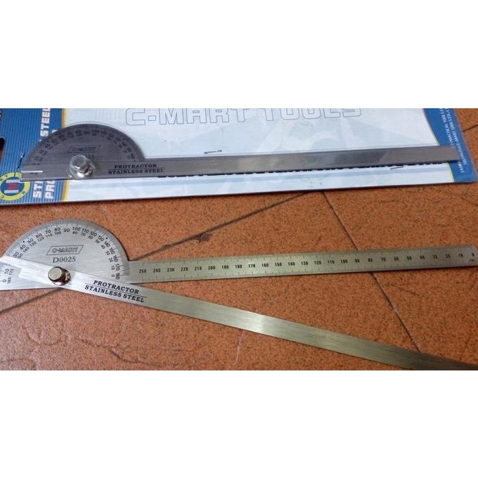 

------] Busur Derajat Combi Penggaris Stainless Protractor Alat Ukur Sudut