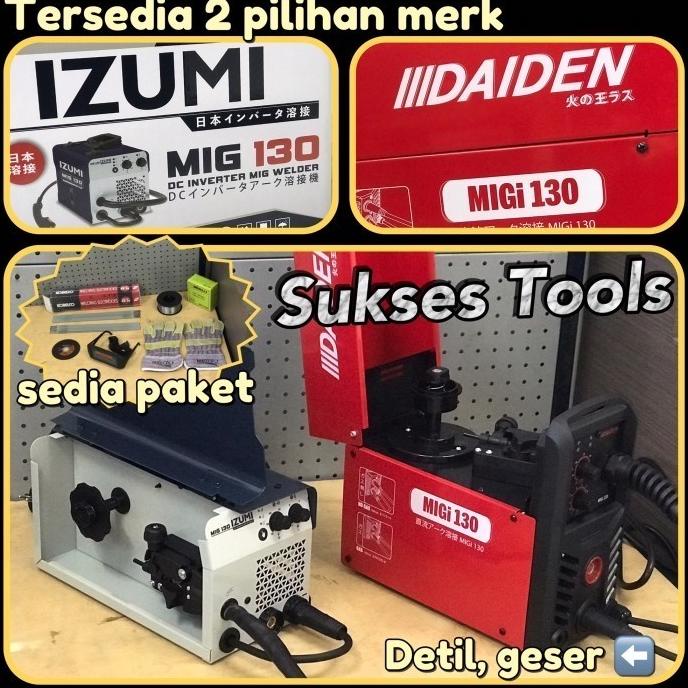 Mesin Las Izumi Daiden Mig 130 Mig130 MMA Tig Flux Mig CO tanpa Gas