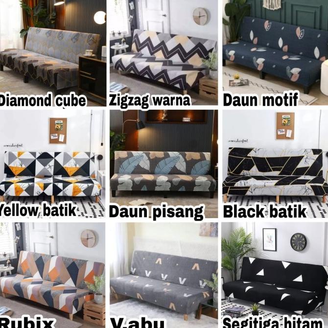 Cover sofa bed INFORMA elastic-Sarung PENUTUP sofa bed STRECTH motif