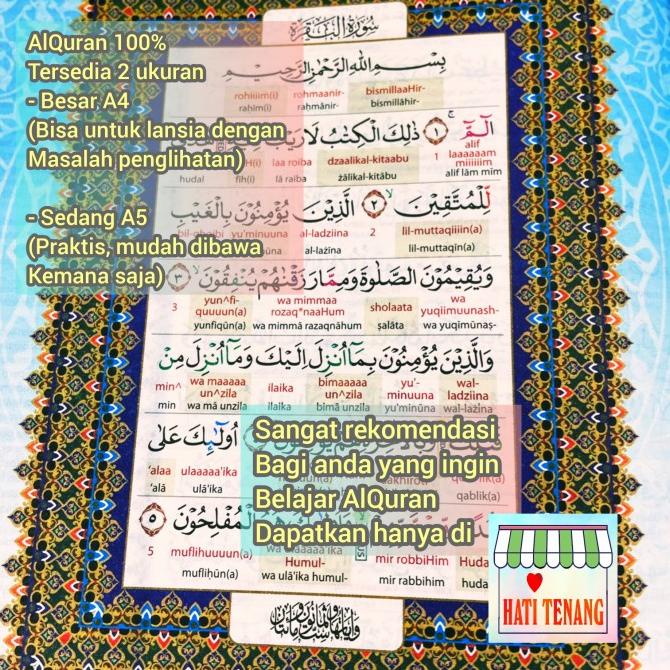 AlQuran 2 Dua Duo Latin Mushaf Terjemah Quran Tajwid warna Sedang A5