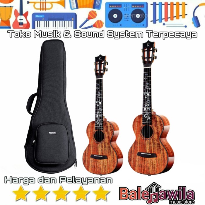 PROMO PREMIUM UKULELE ENYA KUC KK 23INCH CONCERT SOLID ACACIA WITH BAG #ORIGINAL