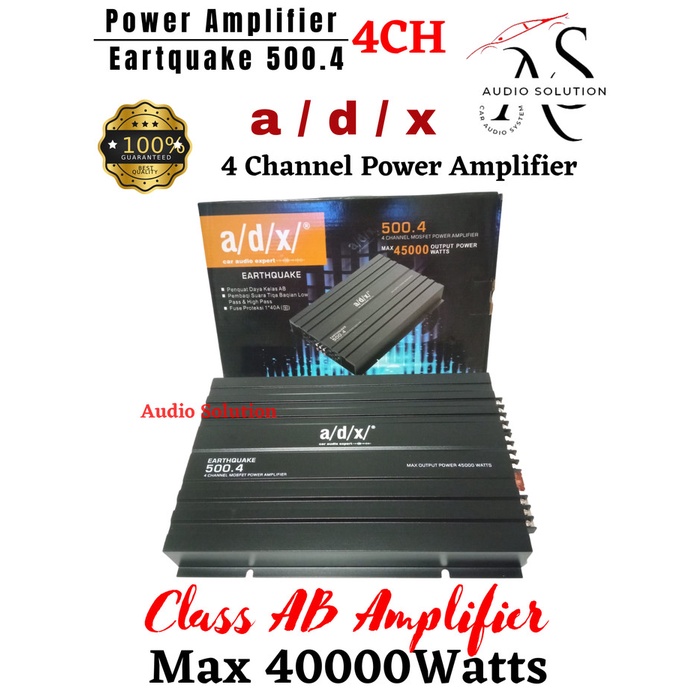 ✅Baru Power Amplifier Mobil Adx Earthquake 500.4 Max Power 45000 Watts 4Ch M Terbaru