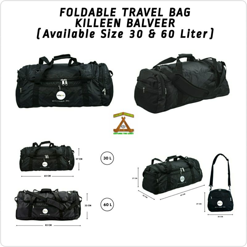 Travel Bag Killeen Seri Balveer 60 L & 30 L - Duffle Bag - Tas Jinjing - Tas Travel - Tas Lipat