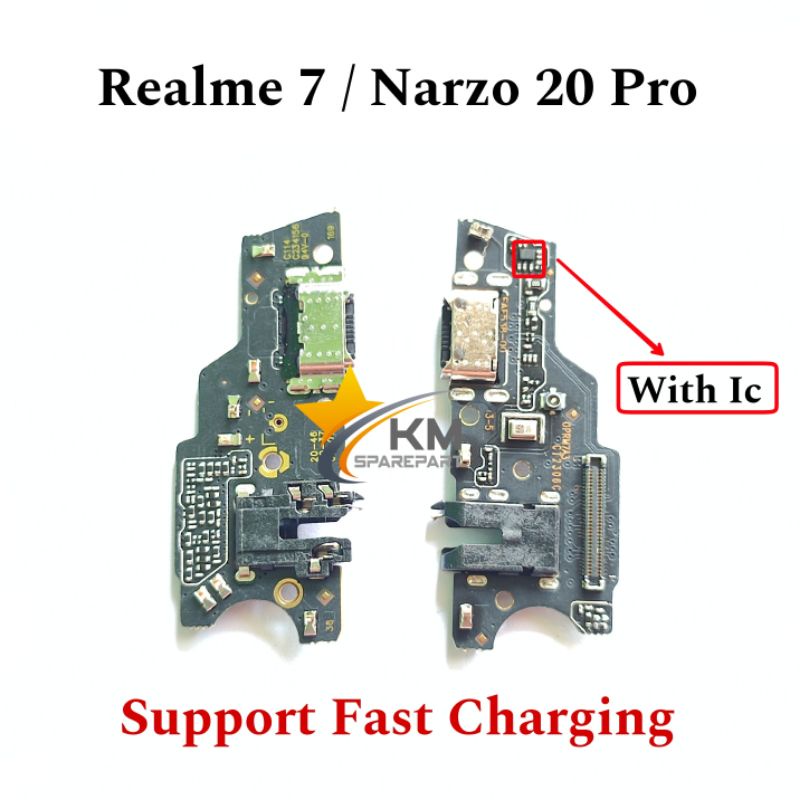 Konektor Charger Realme 7 Narzo 20 Pro With Ic Pcb Board Papan Cas Mic