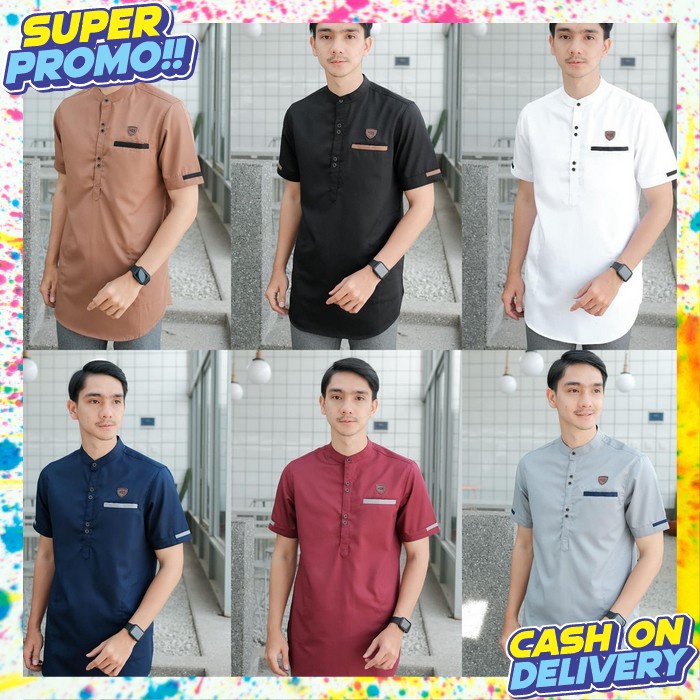 Atasan Laki Laki Lebaran Kokoh Kekinian Baju Pria Terbaru 2024 Muslim Pakaian Koko Remaja Premium Cw