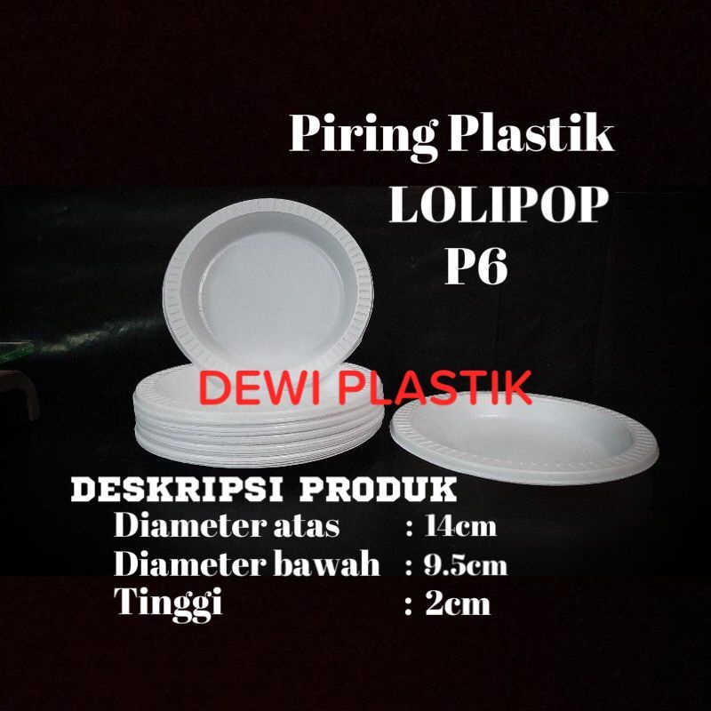 PIRING PLASTIK LOLIPOP P6 isi 50pcs / PIRING PLASTIK P6 KECIL S