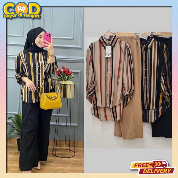 Outfit Remaja Muslimah Onset Setelan Wanita Muslim Atsan Bawahan Wsnita Pesta Buju Celana One Set Ke
