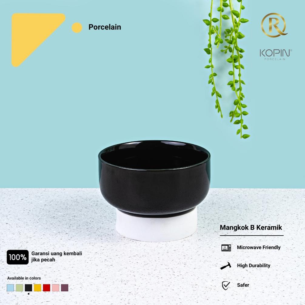 Mangkok Mangkuk Keramik B 14cm 5.5inch Hitam Polos Mangkok Mie, Bakso, Nasi