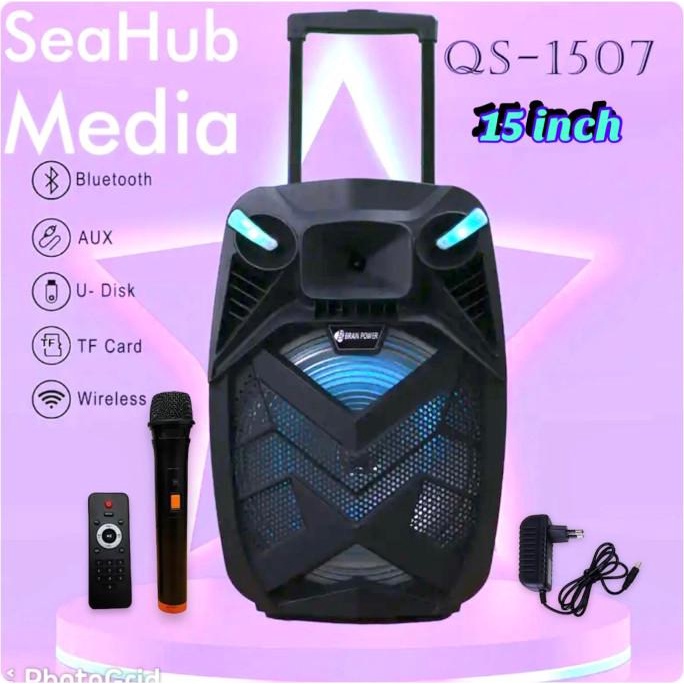 Speaker Bluetooth Karaoke Kimiso Qs-1507 Led 15 Inch With 1Mic Amoreedipsy