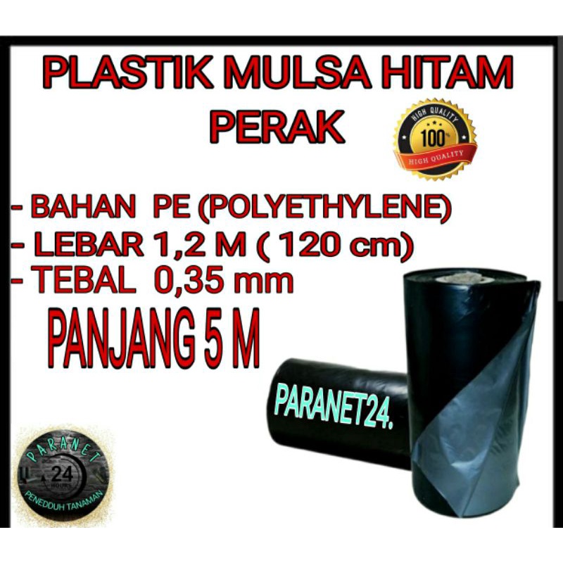 Plastik Mulsa Hitam Perak Super, Lebar 1,2 M x Panjang 5 M