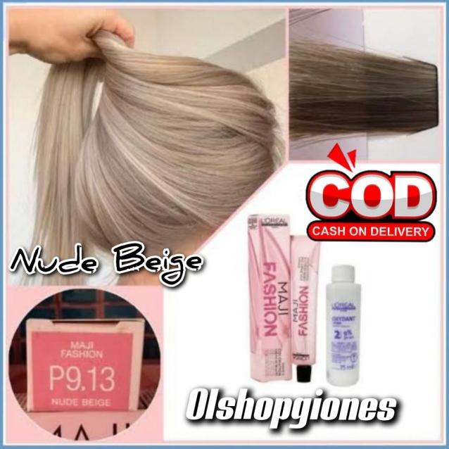 Loreal MajiFashion p9.13 Cat rambut L'oreal + oxydant campuran 6% / 9% Kode 056