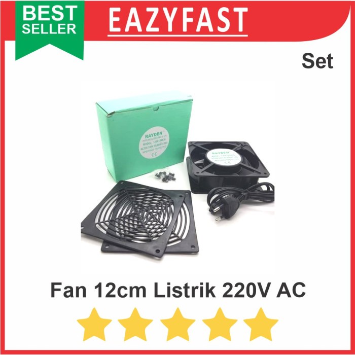 Fan 12cm 120mm 220V AC Cooling Cooler Heatsink Exhaust Asap Kipas Mini