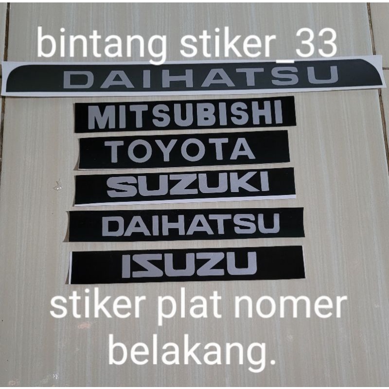 stiker tulisan plat nomer /stiker tulisan pintu belakang atas plat nomer